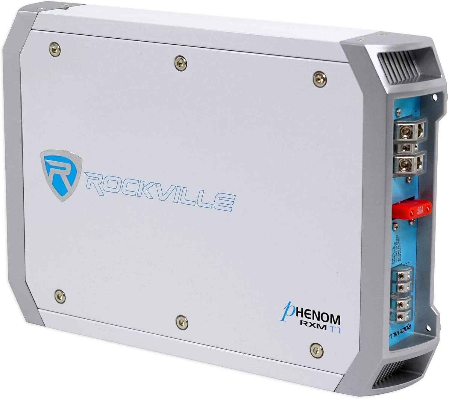 Rockville RXM-T1 1500W Peak / 370W RMS 2-Channel Amplifier, Waterproof Coating, Class A/B Circuitry for Boats