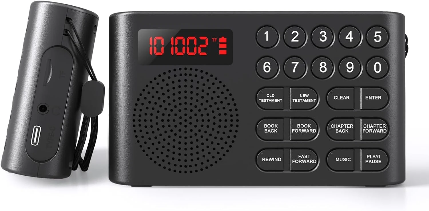 Lamborsafe KJV Audio Bible Player for Seniors & Blind, One-Button