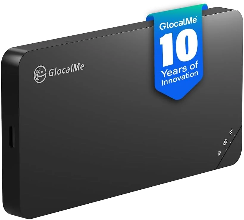 GlocalMe U3 4G LTE Mobile Hotspot, Portable WiFi Hotspot for Travel in 200+ Countries, No SIM Card Needed, 10 Connected Devices and Global 1GB Data 90 Days (U3 Black)