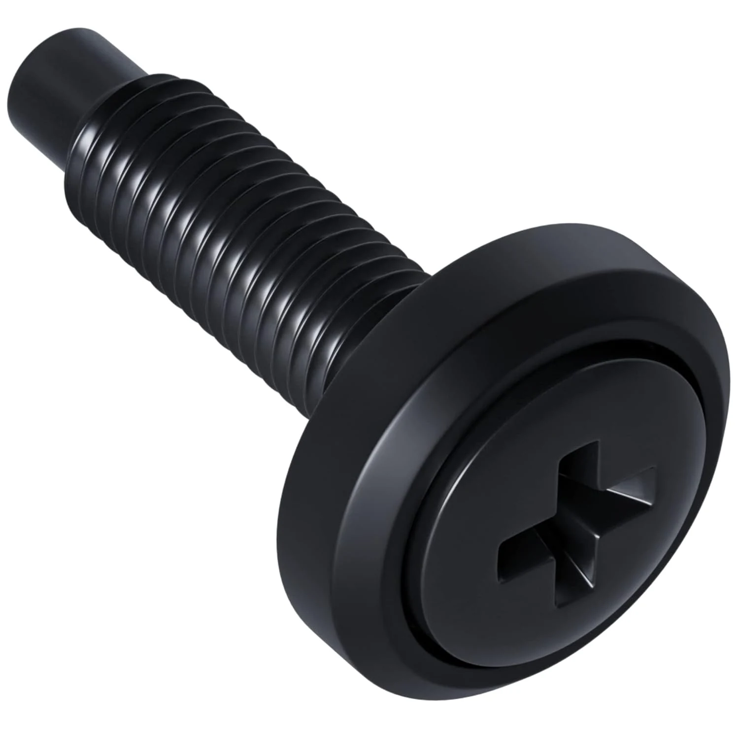 ECHOGEAR Server Rack Screws 25 Pack - 10/32 Steel Screws with Attached Nylon Washers & Pilot Point Heads