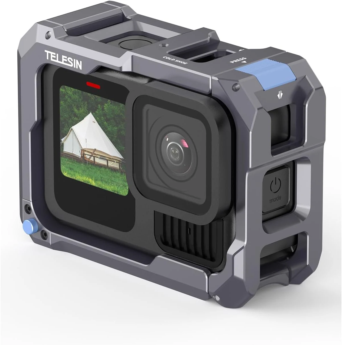 TELESIN Upgraded Aluminum Alloy Cage Frame Housing for Go Pro 13 12 11 10 9