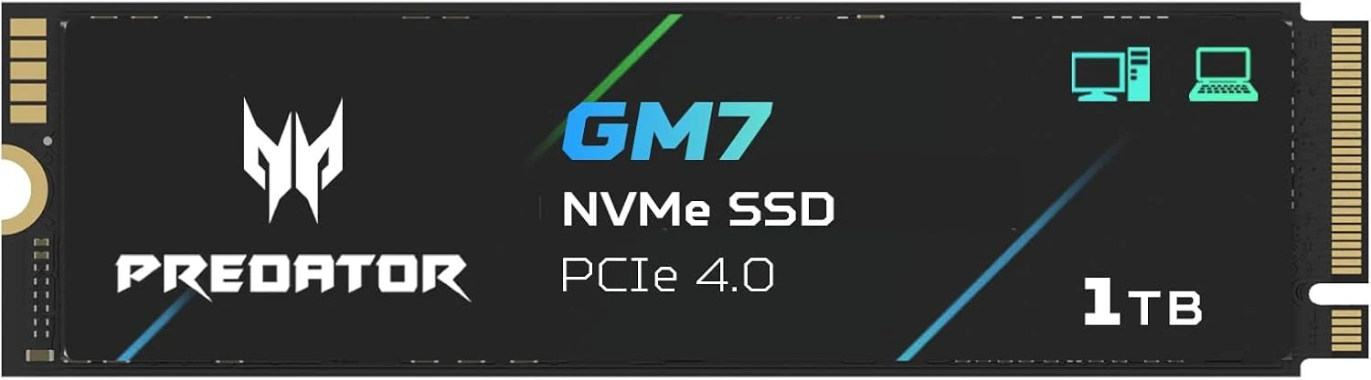 acer Predator GM7 1TB SSD: M.2 2280 PCIe Gen 4 x4 NVMe 2.0