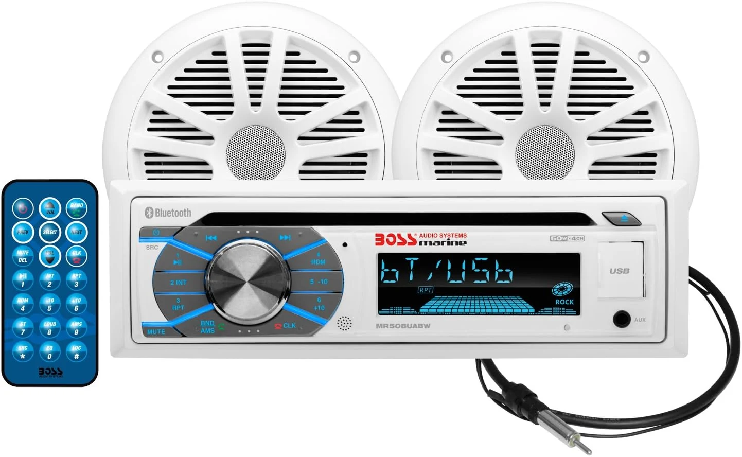 BOSS Audio Systems MCK508WB.6 Marine Boat Bluetooth Stereo & 6.5 Inch Speakers