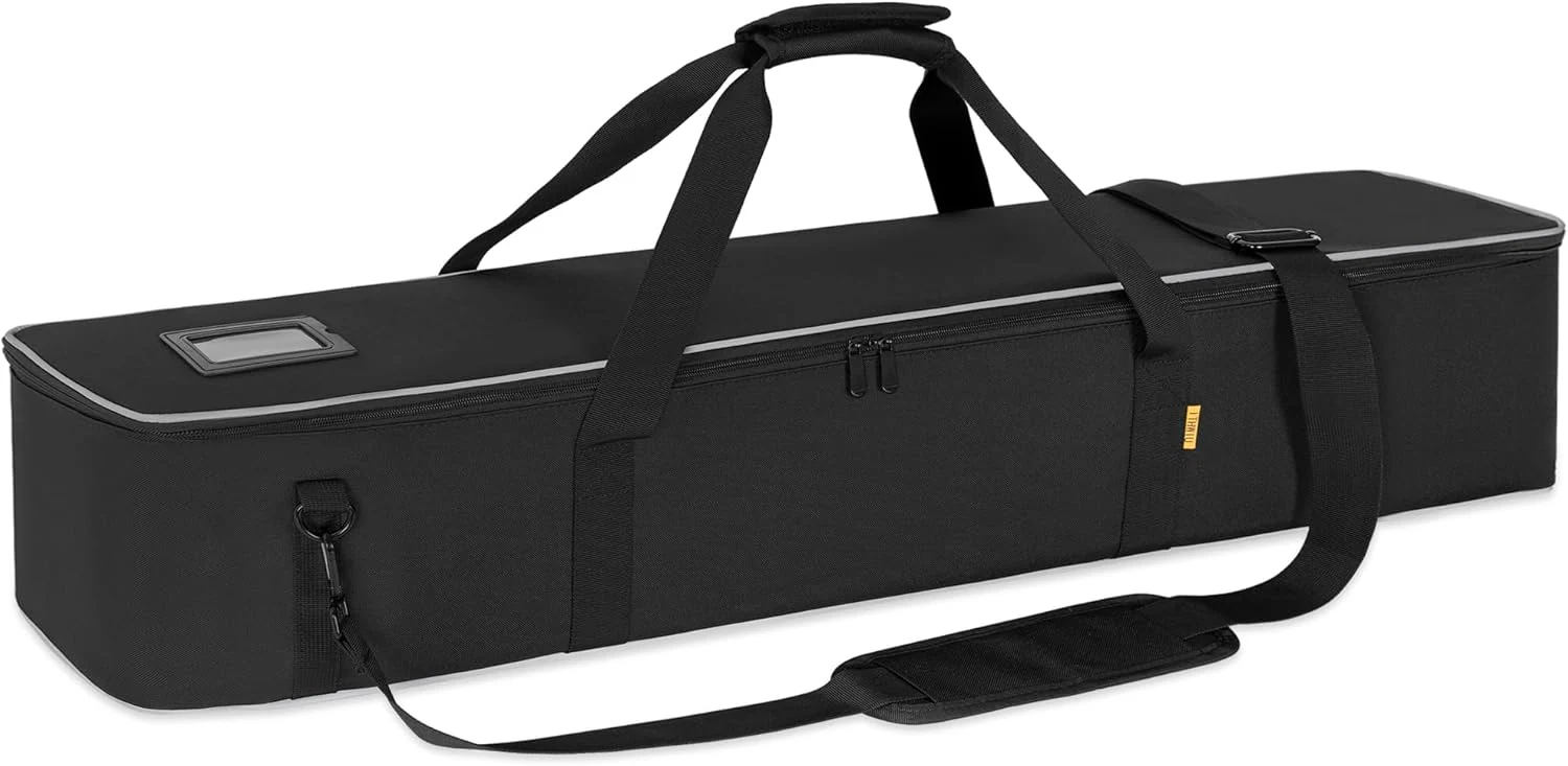 Multifunctional Tripod Bag 36.5 X 7 X 7 Inches / 93 X 18 X 18 cm Heavy Duty Tripod Carrying Case with Handle for Lights, Speakers, Cameras, Booms, Microphone Stands, Black