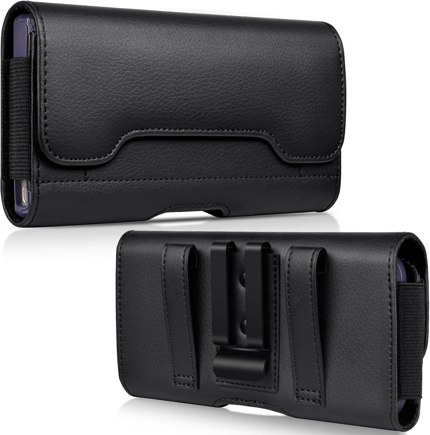 ACCKUO Leather Phone Holster with Strong Metal Belt Clip and Card Holder