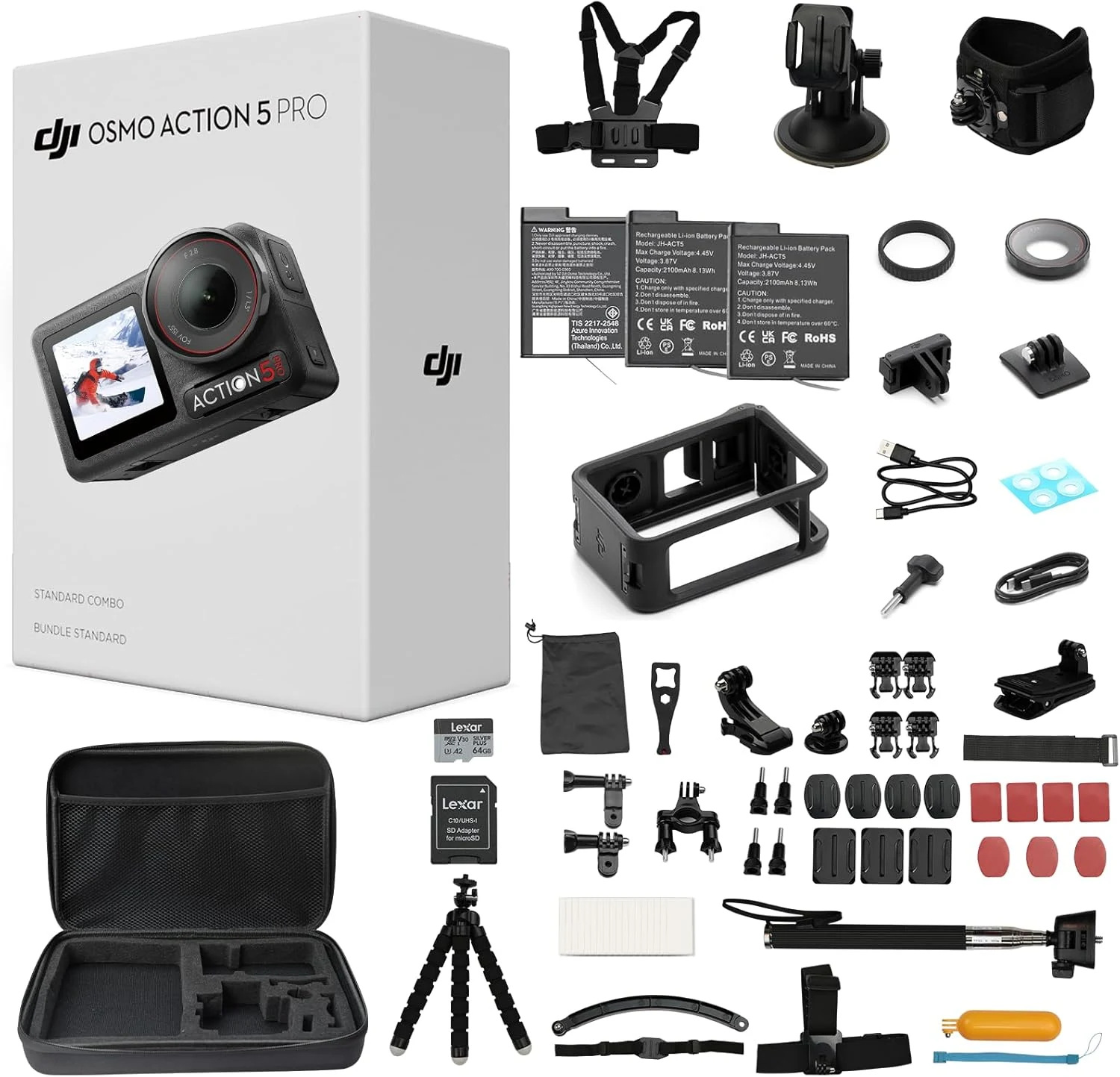 DJI Osmo Action 5 Pro Waterproof Action Camera Bundle, 1/1.3" review