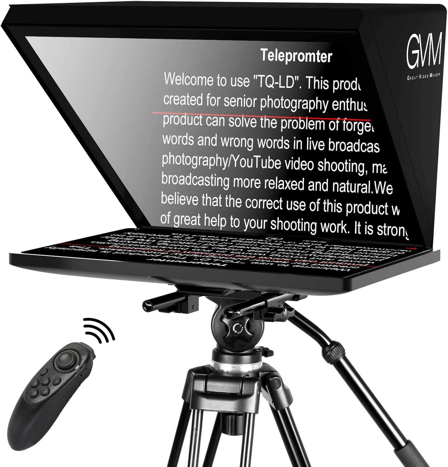 GVM Teleprompters for Digital Cameras/camcorders Portable 18.5'' Teleprompter Kit with Remote Control & App