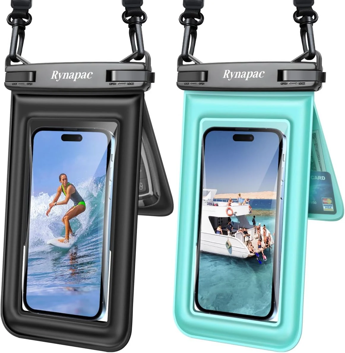 Rynapac Floating Waterproof Phone Pouch [Up to 8.5''] (2 Pack)