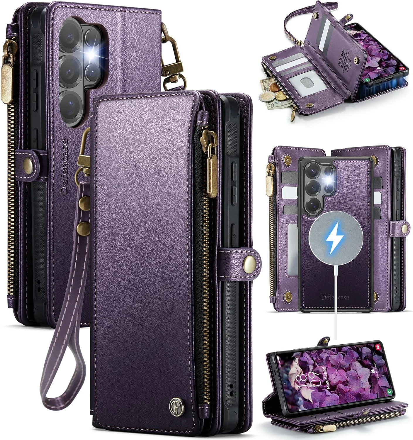 Defencase for Samsung Galaxy S26 Ultra Magnetic Wallet Case Compatible with Magsafe