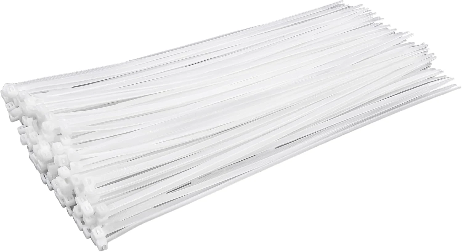 White Zip Ties 14 inch (100 Pack), Clear, 50 lb, UV Resistant Cable Ties for Outdoor Use, LOCKLOCK