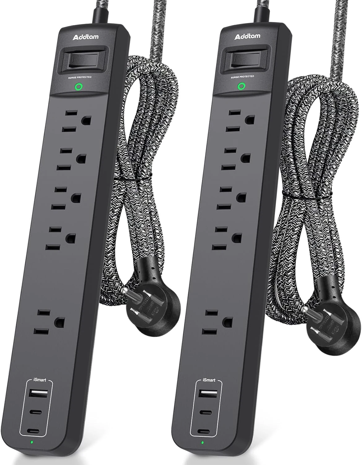 2 Pack Power Strip Surge Protector (Addtam)