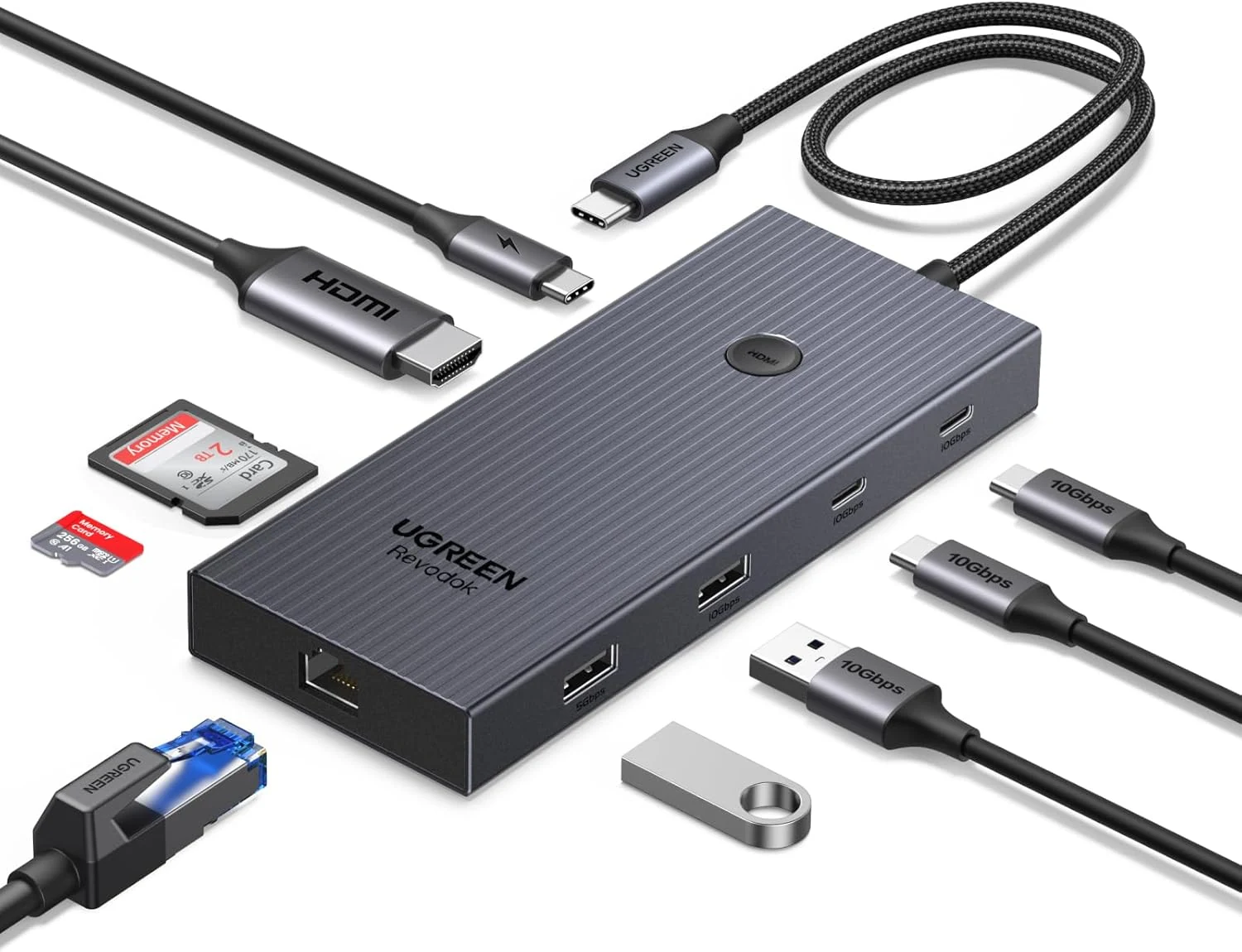UGREEN Revodok Pro 9 in 1 USB C Hub Gigabit Ethernet Adapter