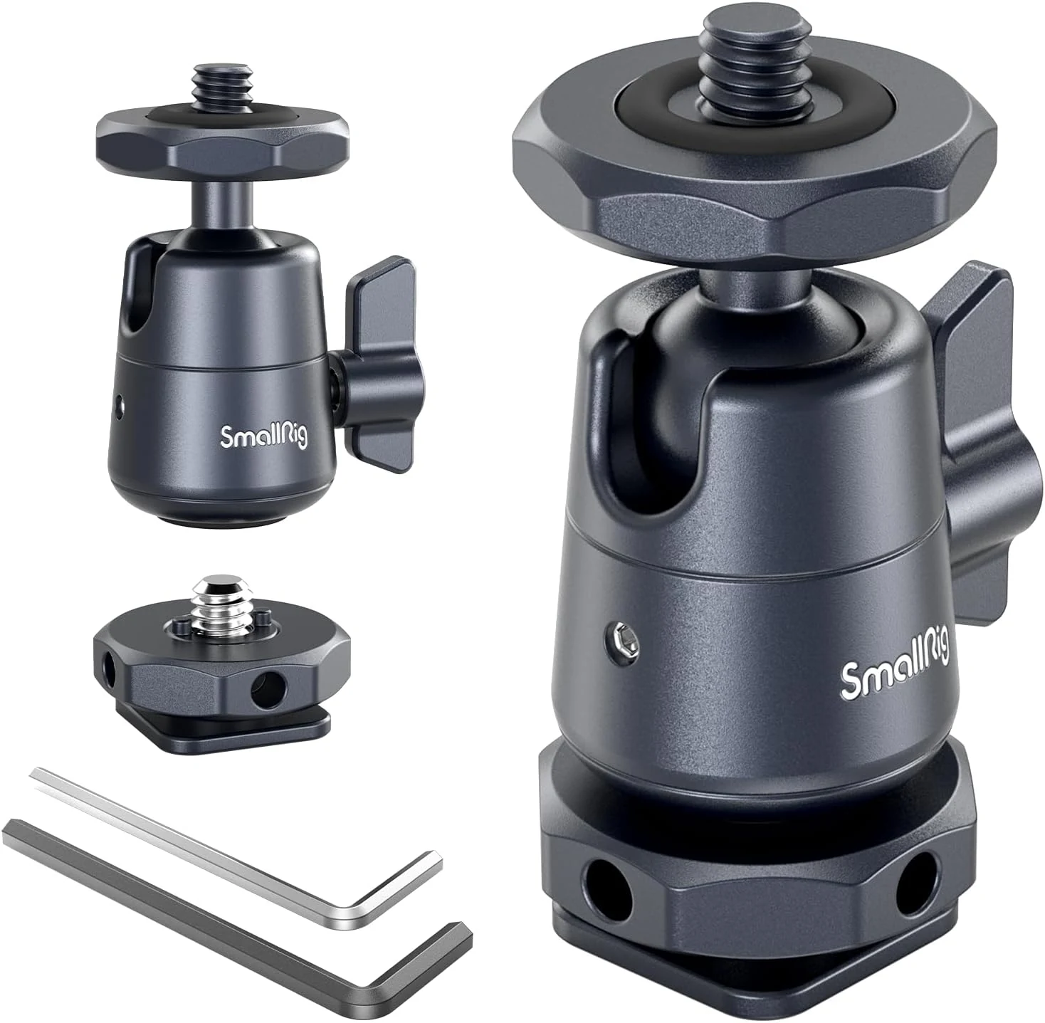 SmallRig Mini Ball Head (2 Pack) with 1/4" Screw and Removable Shoe Mount