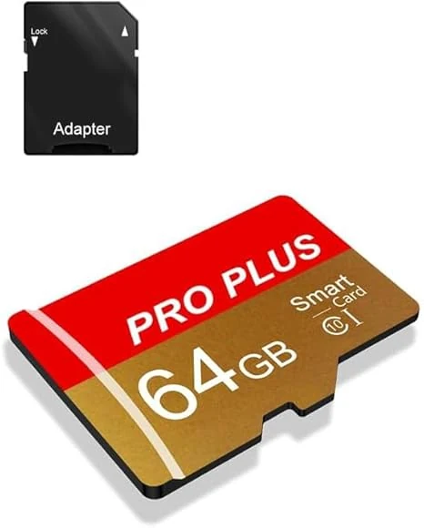 Yicunxin TF Card 64GB with Adapter (UHS-I, Class 10, A1)