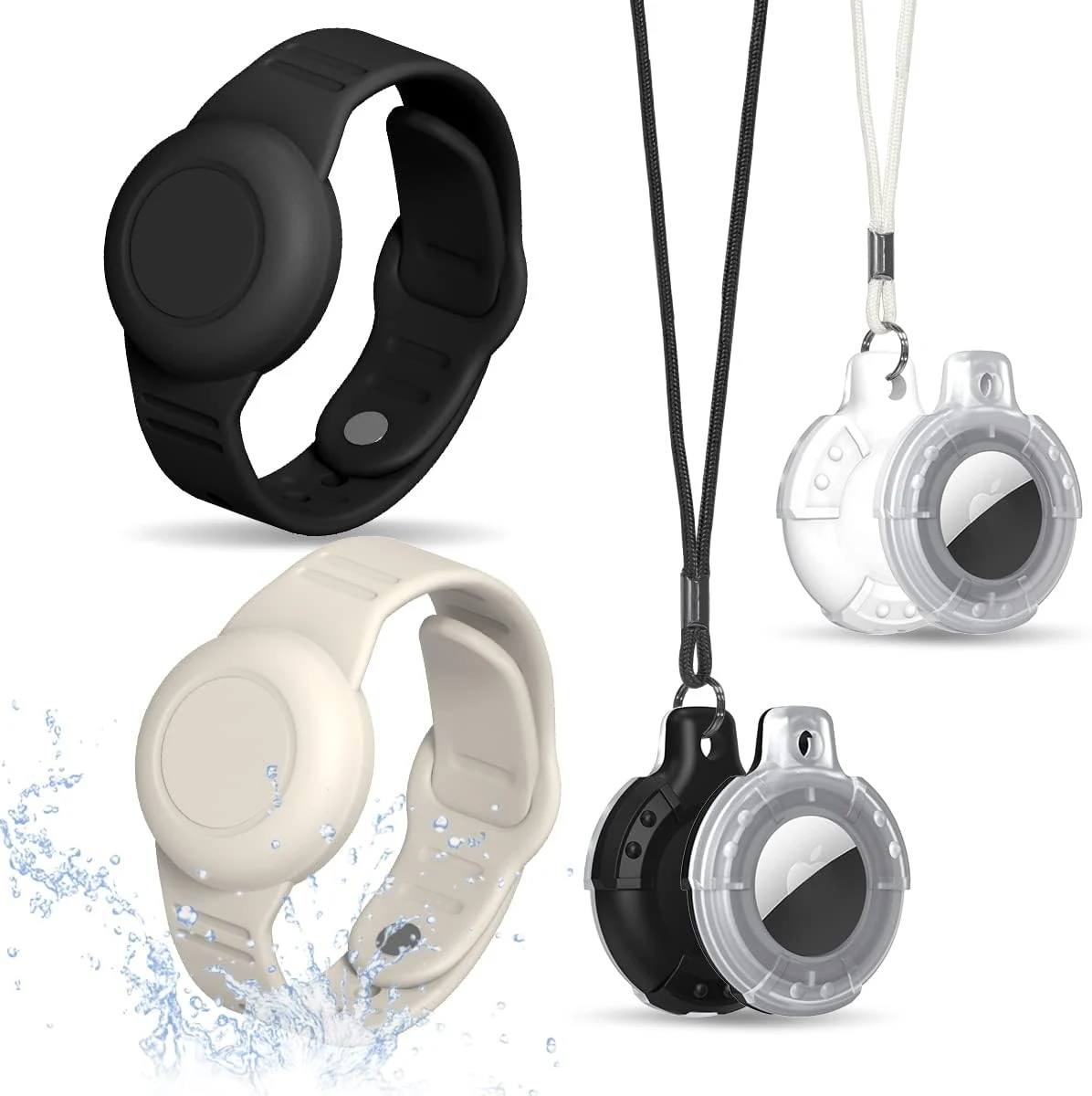 TOLUOHU waterproof AirTag bracelet & necklace case (kids silicone holders)