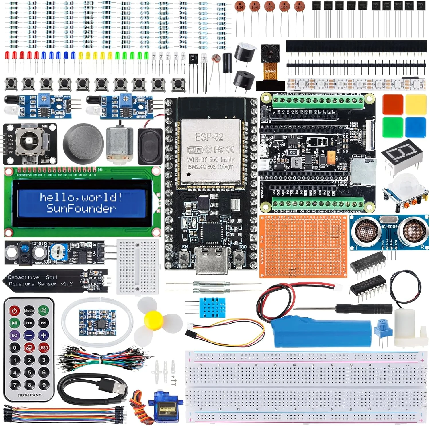 SunFounder ESP32 Ultimate Starter Kit (Compatible with Arduino) ESP32CAM, RoHS
