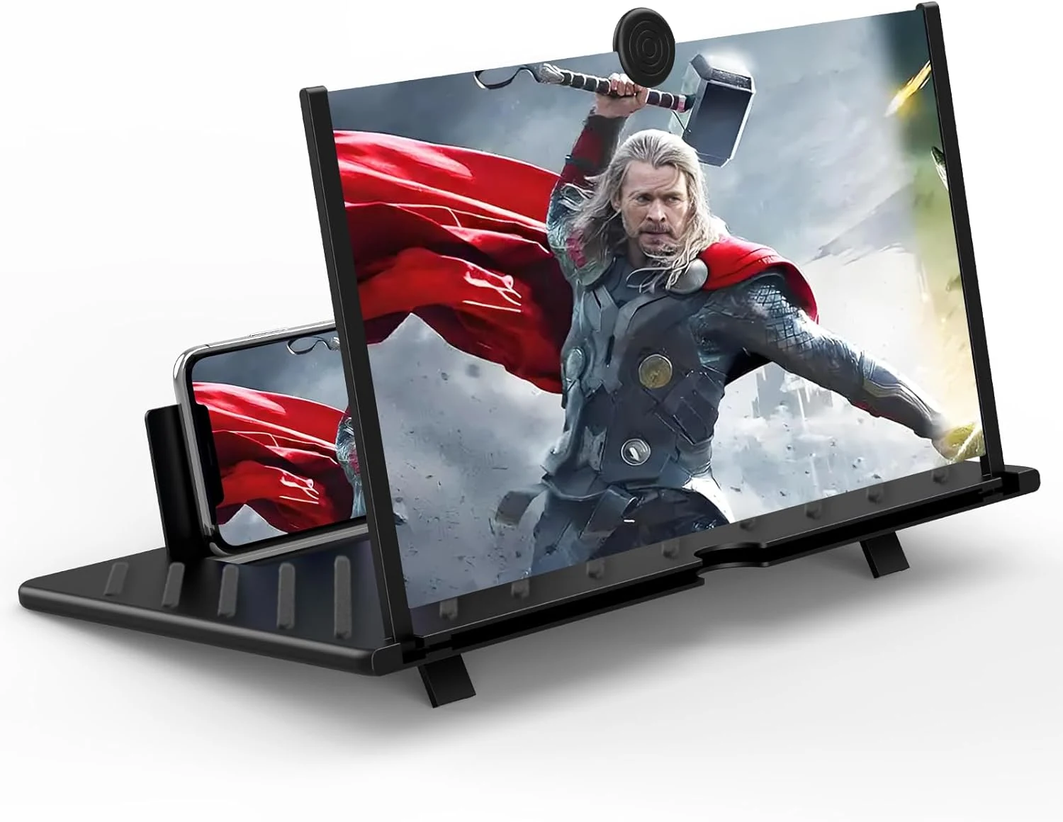 20" Screen Magnifier for Smartphone, 3D HD Screen Enlarger for Movies, Videos, and Gaming (Black, 20 Inch)
