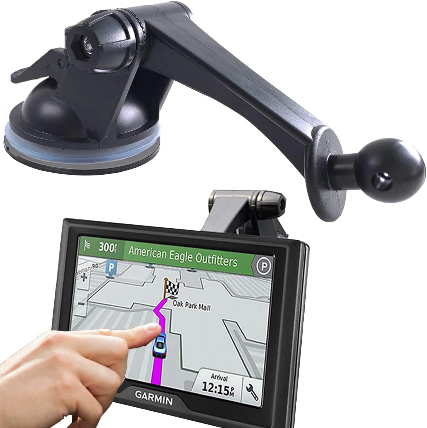 Randconcept GPS Mount for Garmin (Nuvi 17mm swivel ball) suction dashboard/windshield holder