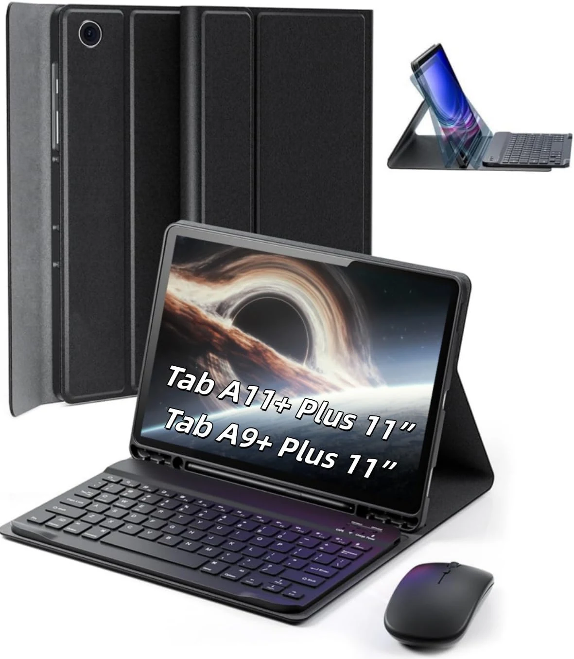 TUNKARMOR Case Keyboard for Samsung Galaxy Tab A9+ / A11+ Plus 2023/2025 11 Inch