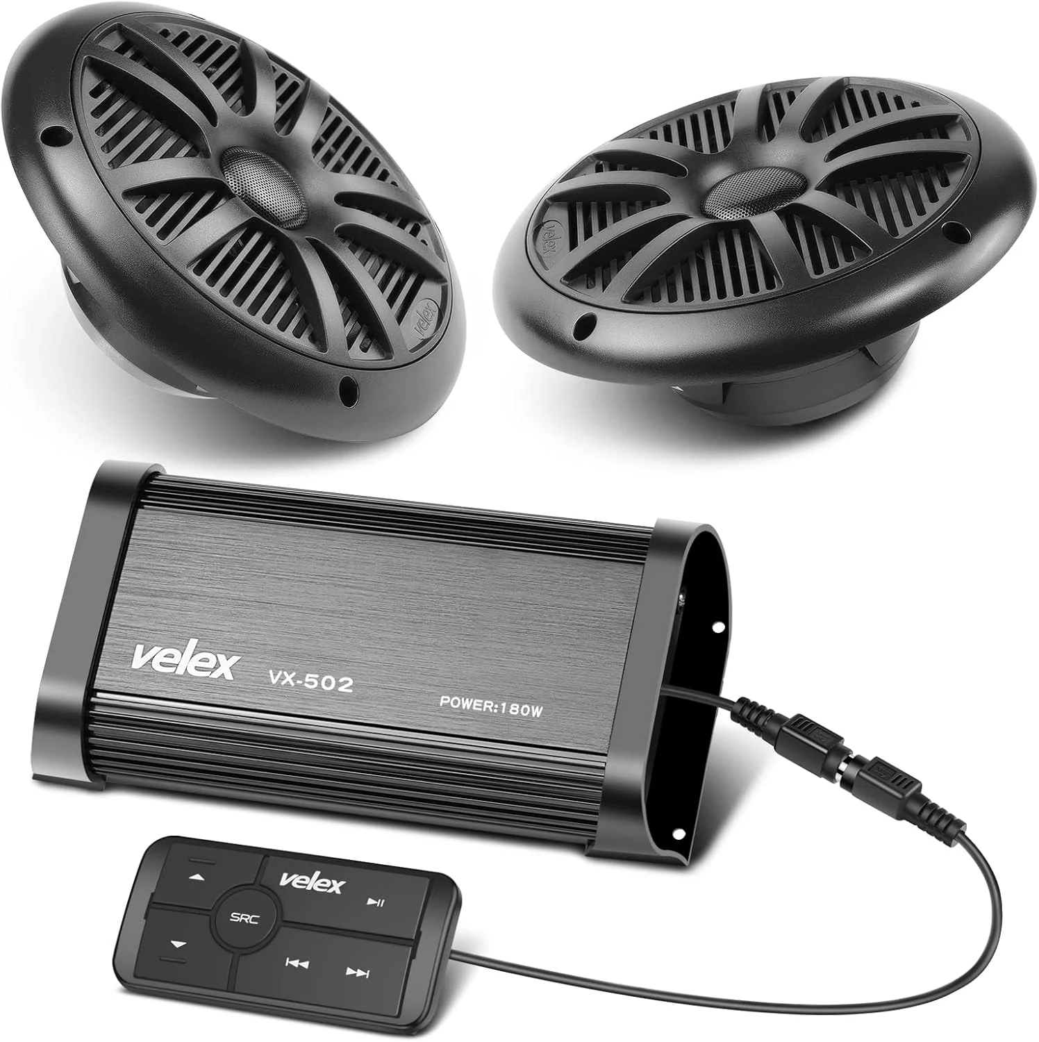 velex Marine Bluetooth Amplifier Speaker Package (VX502)