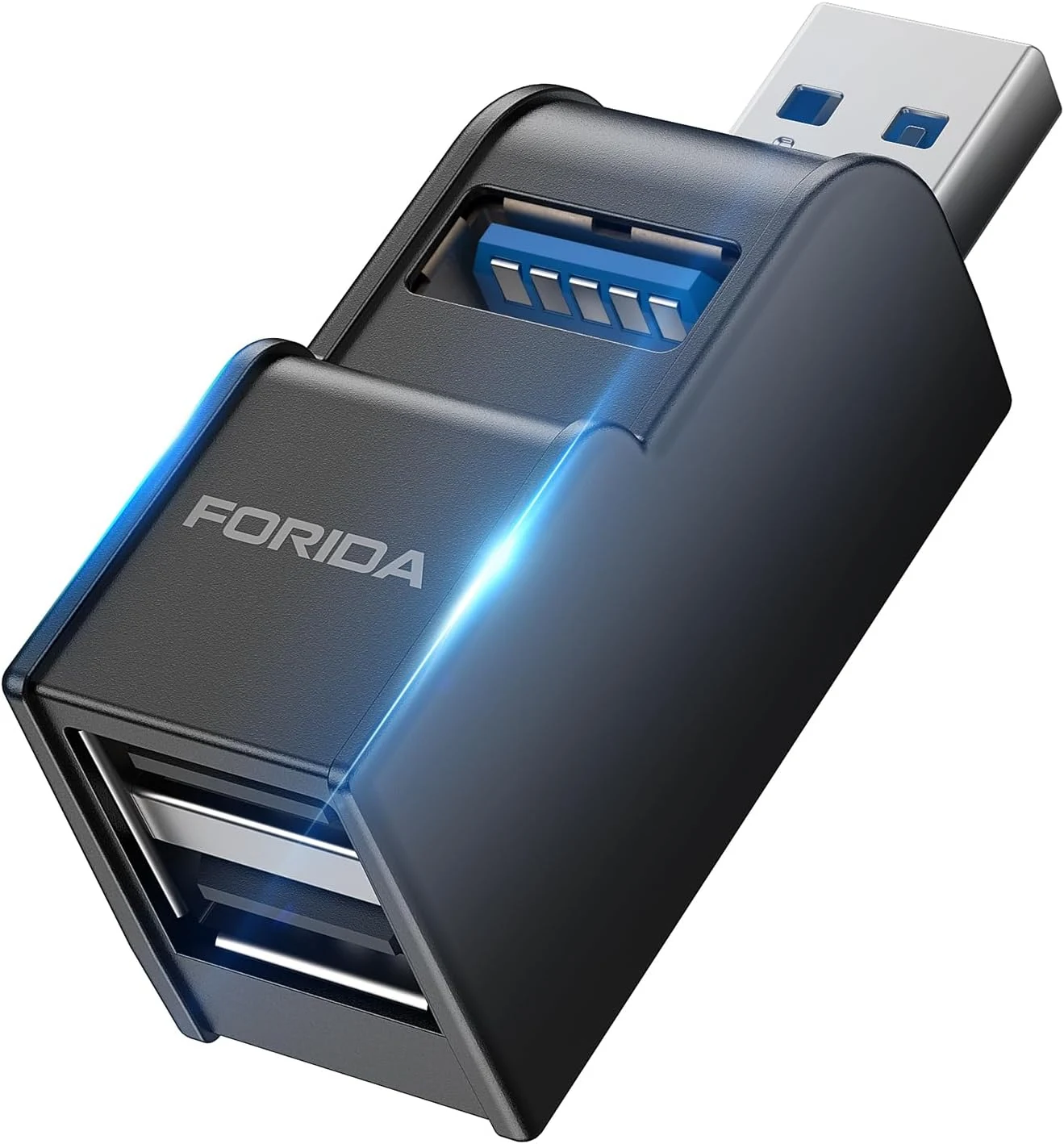 FORIDA 3 Ports USB Adapter, USB Hub with USB 3.0
