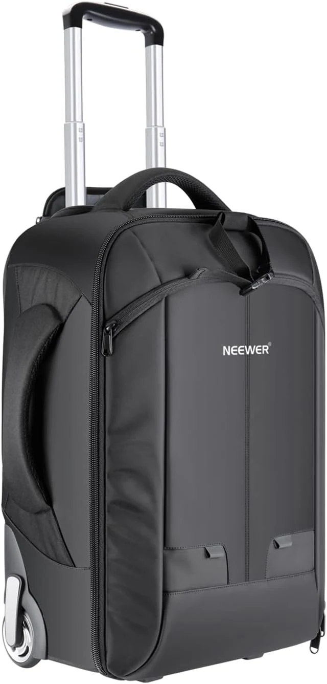 Neewer 2-in-1 Rolling Camera Bag Backpack Suitcase Style Convertible with Double Handle, Shockproof Trolley Case