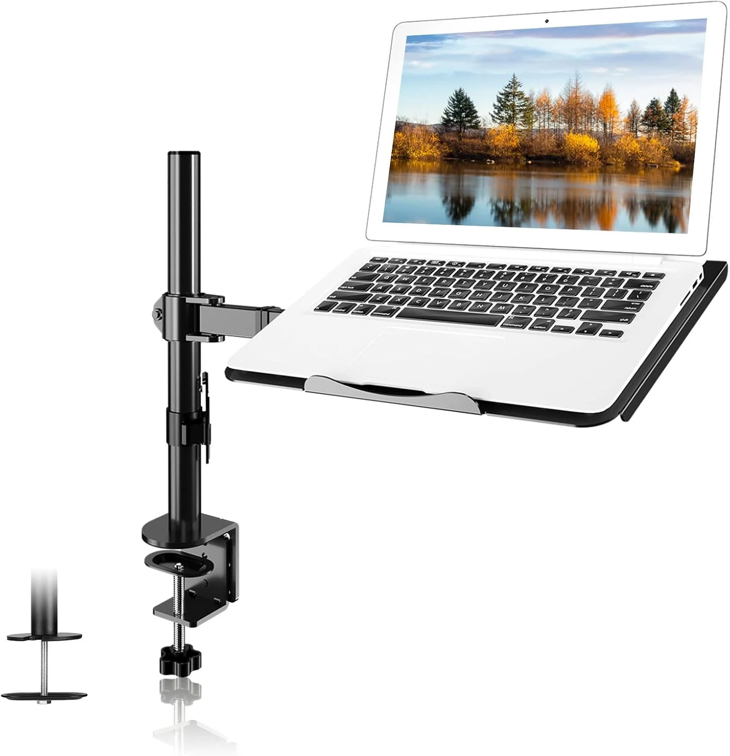 Suptek Single Laptop Notebook Desk Mount with Tray for 13-27 inch Computer Screen