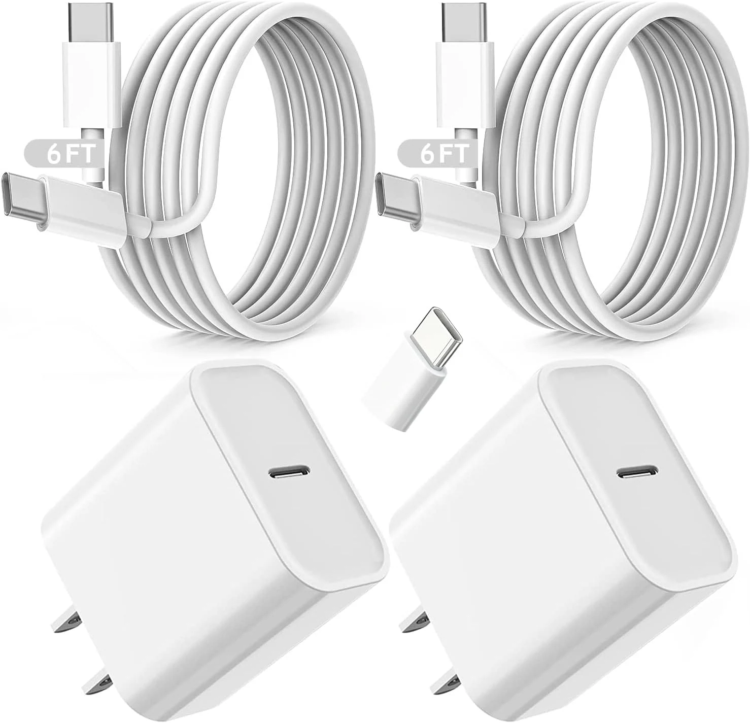 Fast iPad Charger,iPad Charger Fast Charging 2Pack Wall Chargers Plug Adapter Type C USB C to C Cable Cord 6ft for iPad Pro 12.9,iPad Pro 11/13inch(M4),iPad Air 5th/4th,iPad mini 6/7,iPad 10/11th(A16)