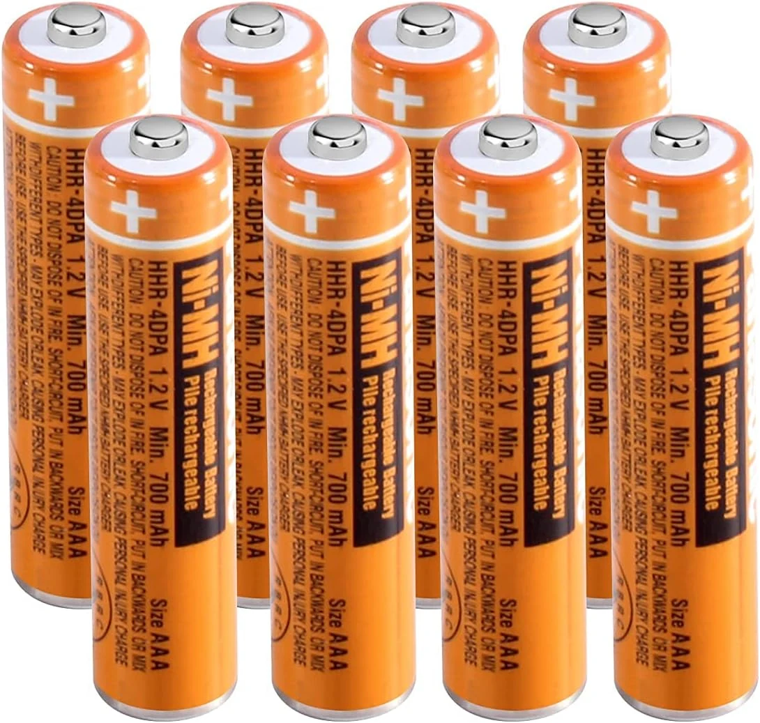 NI-MH AAA Rechargeable Battery 1.2V 700mAh 8-Pack (HHR-4DPA) for Panasonic Cordless Phones