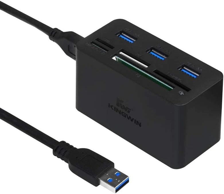 Kingwin USB HUB Adapter w/ Memory Card Reader Writer & USB 3.0 HUB Combo