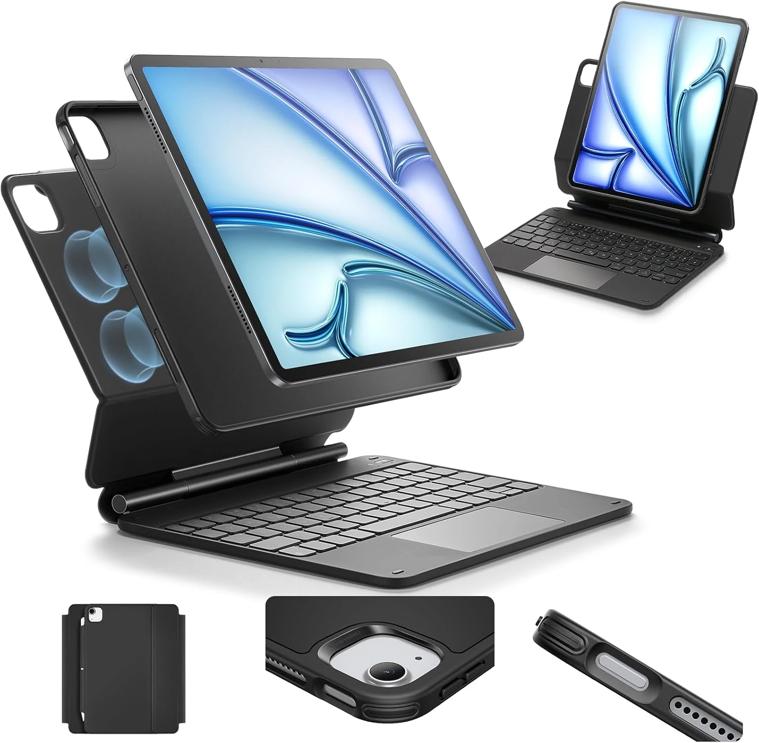 ESR for iPad Air 11 Inch Case with Keyboard M4/M3/M2 (2026/2025/2024) & iPad Pro 11/Air 5th/4th Gen Keyboard