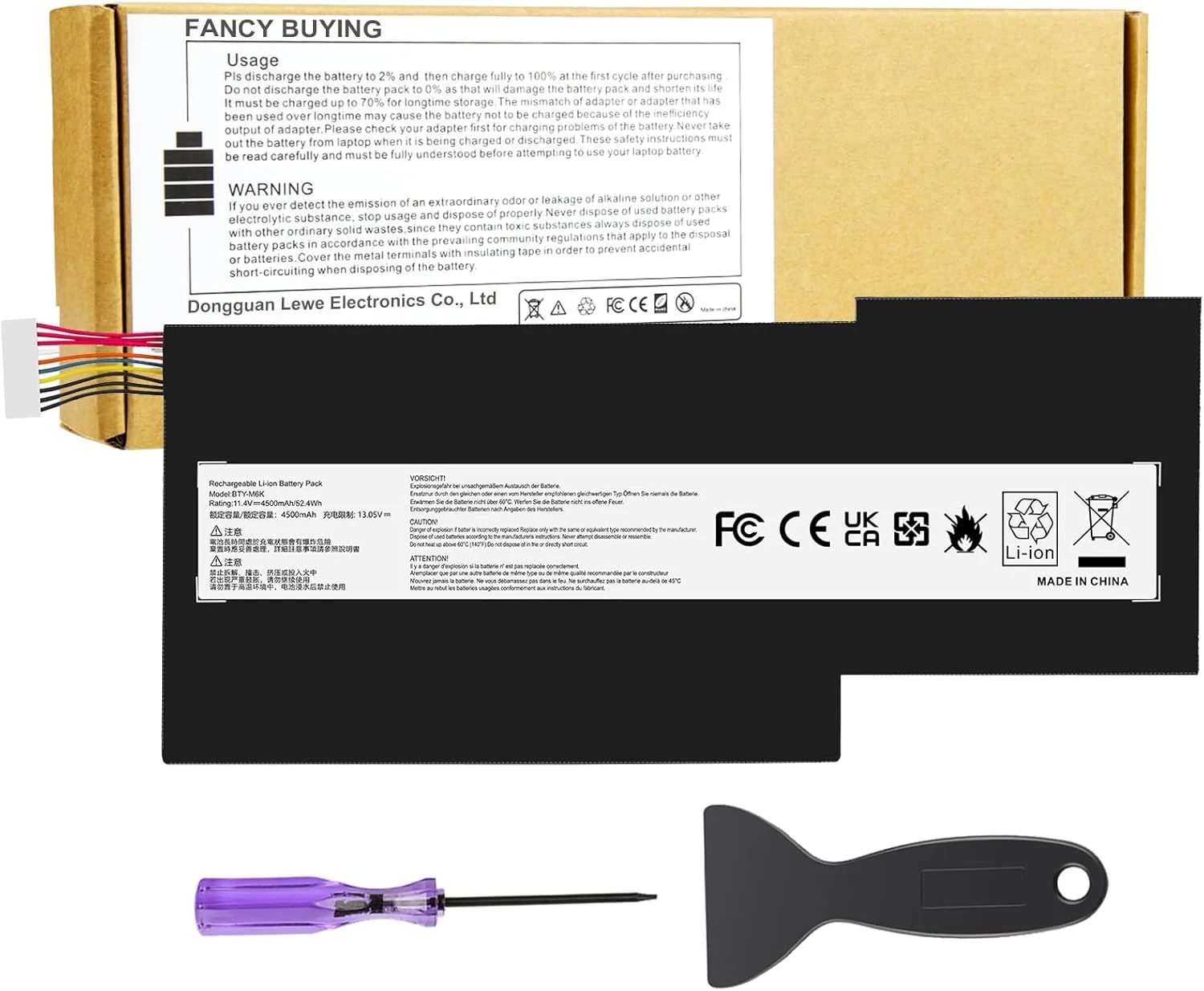 BTY-M6K Laptop Battery for MSI Stealth Pro GF63 GF65 GF75