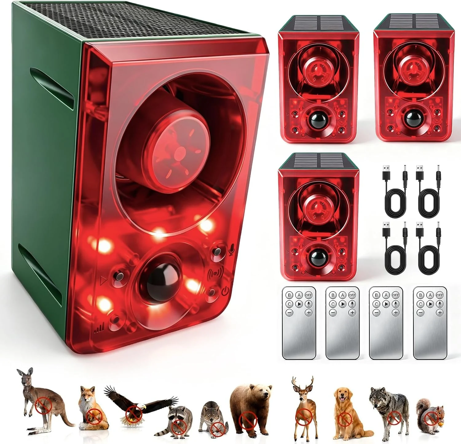 ChunHee Solar Outdoor Motion Sensor Alarm with Dog Barking Gunshot
