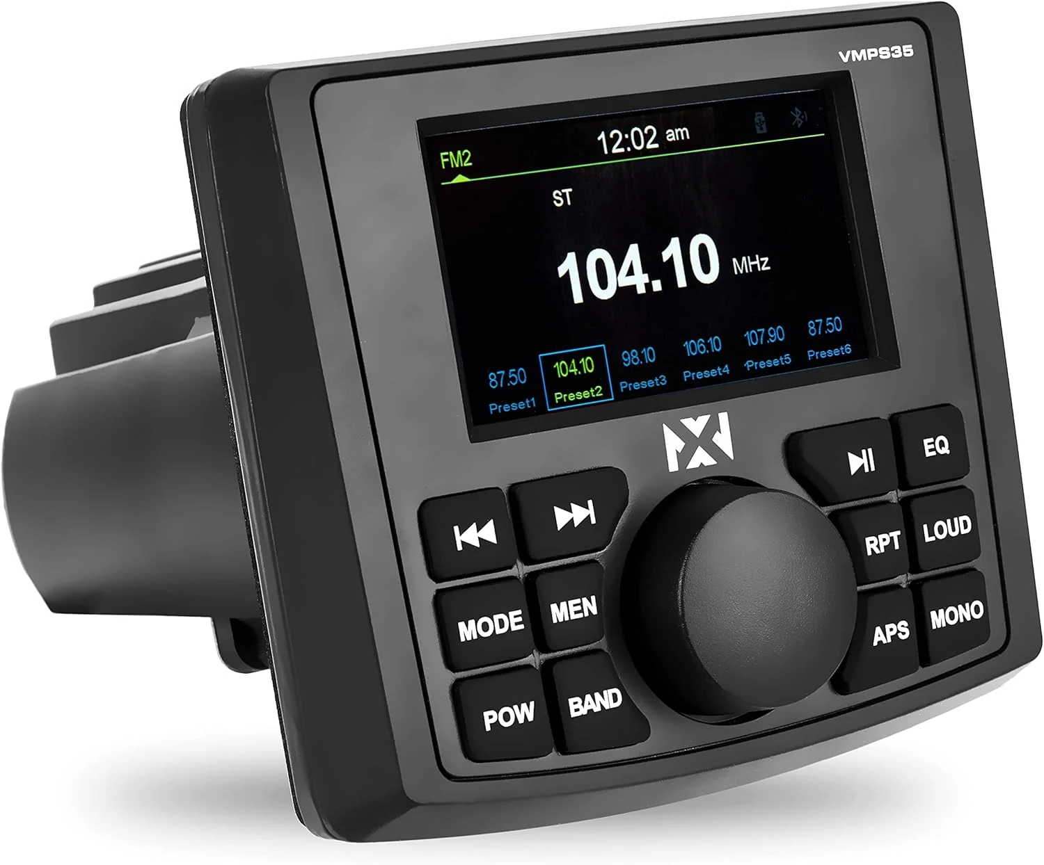 NVX VMPS35 Gauge Style Marine Stereo with Bluetooth and a 3" Ultra Bright Full-Color TFT Display