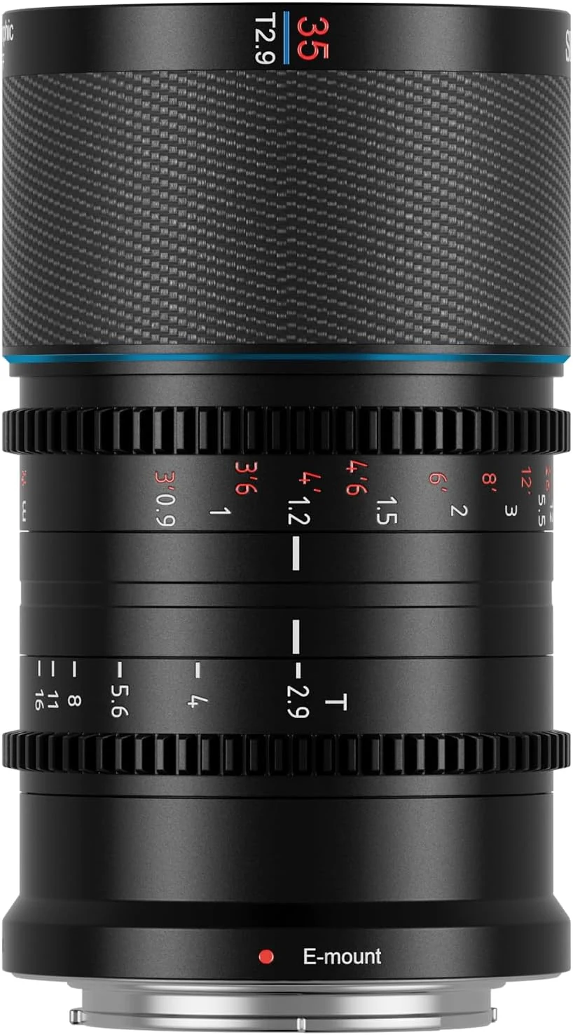 SIRUI Saturn 35mm T2.9 1.6X Full Frame Carbon Fiber Anamorphic Lens (Sony E)