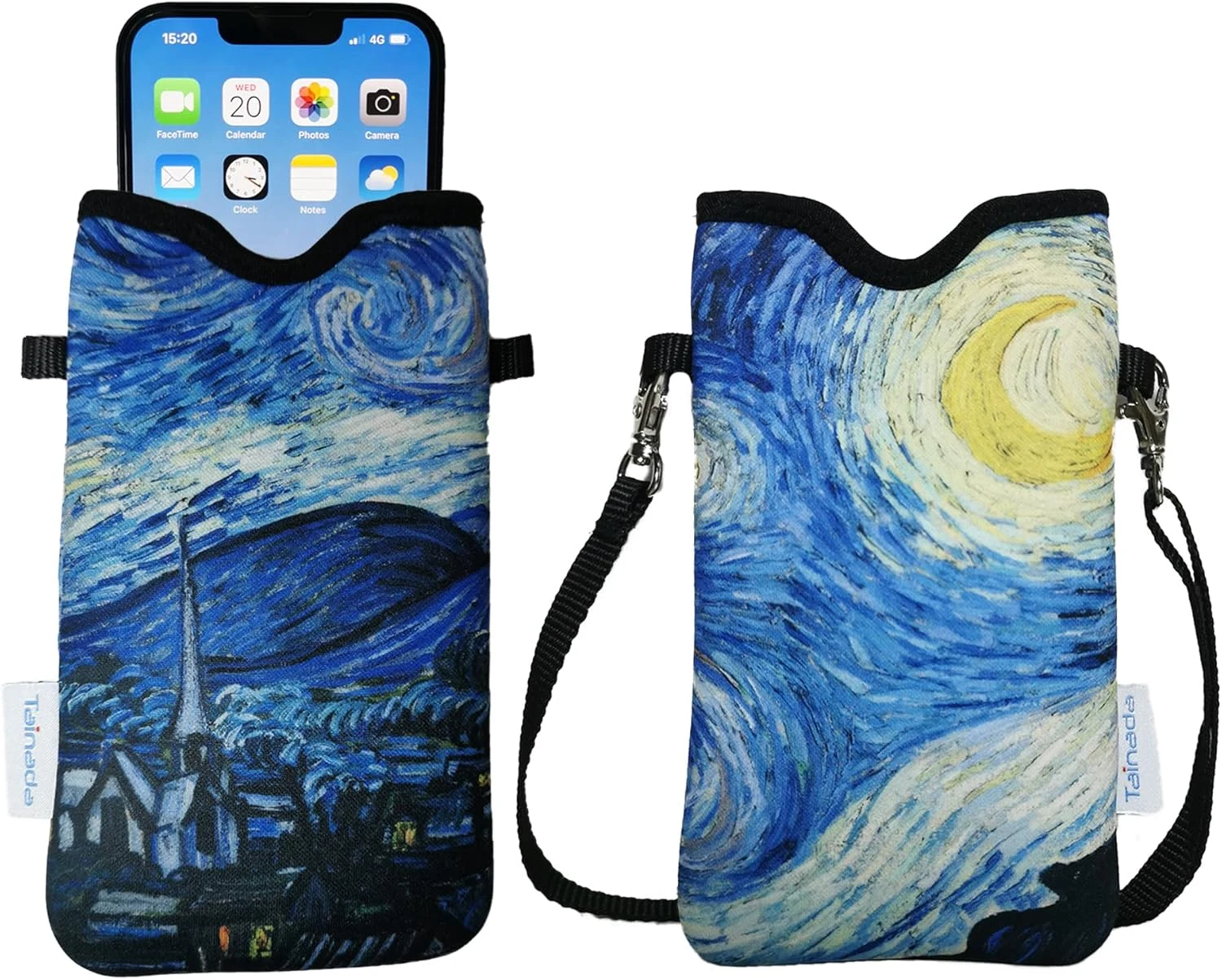 Tainada Men Women Neoprene Phone Sleeve Pouch Case Bag w/Crossbody Strap/Neck Lanyard