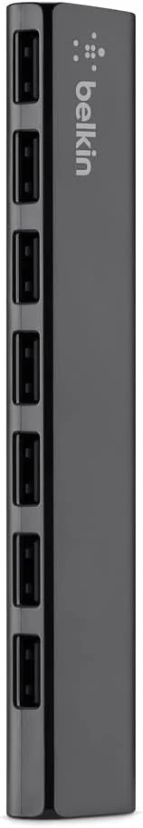 Belkin 7-Port Ultra-Slim Desktop USB Hub - Desktop USB Hub 2.0 - 7 Hi-Speed USB Ports - Compatible With MacOS & Windows For Connecting Charging Cable, Keyboard, Mouse & Any USB-Enabled Devices