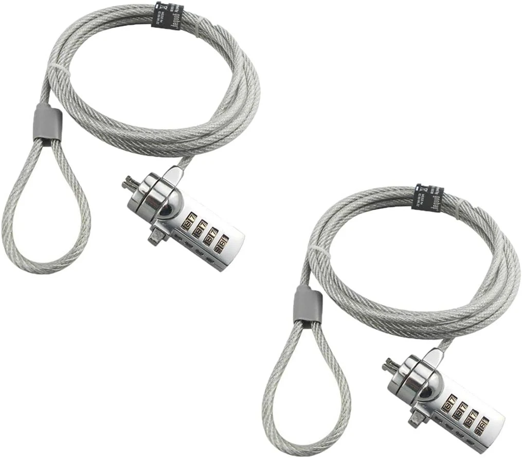 AOMGD 2 Pcs 6-Foot Laptop Lock Notebook Combination Lock Security Cable (4-Digit Keyless Resettable)