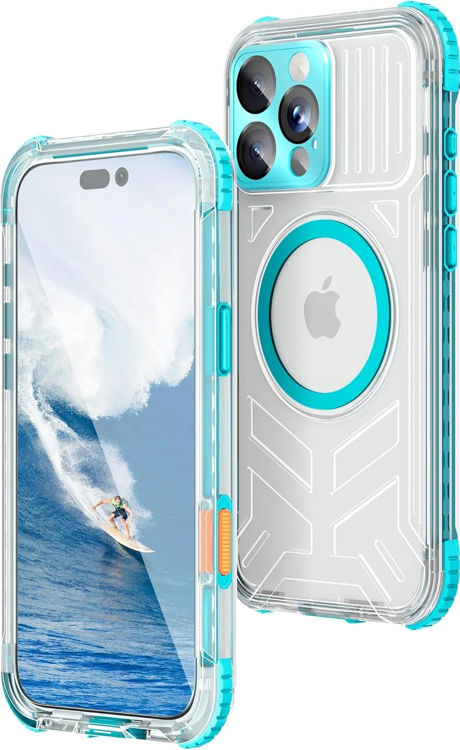 WIFORT for iPhone 16 Pro Max Waterproof Case, [IP68 Underwater] [Blue Light Filter Lens] [15FT Military Shockproof]
