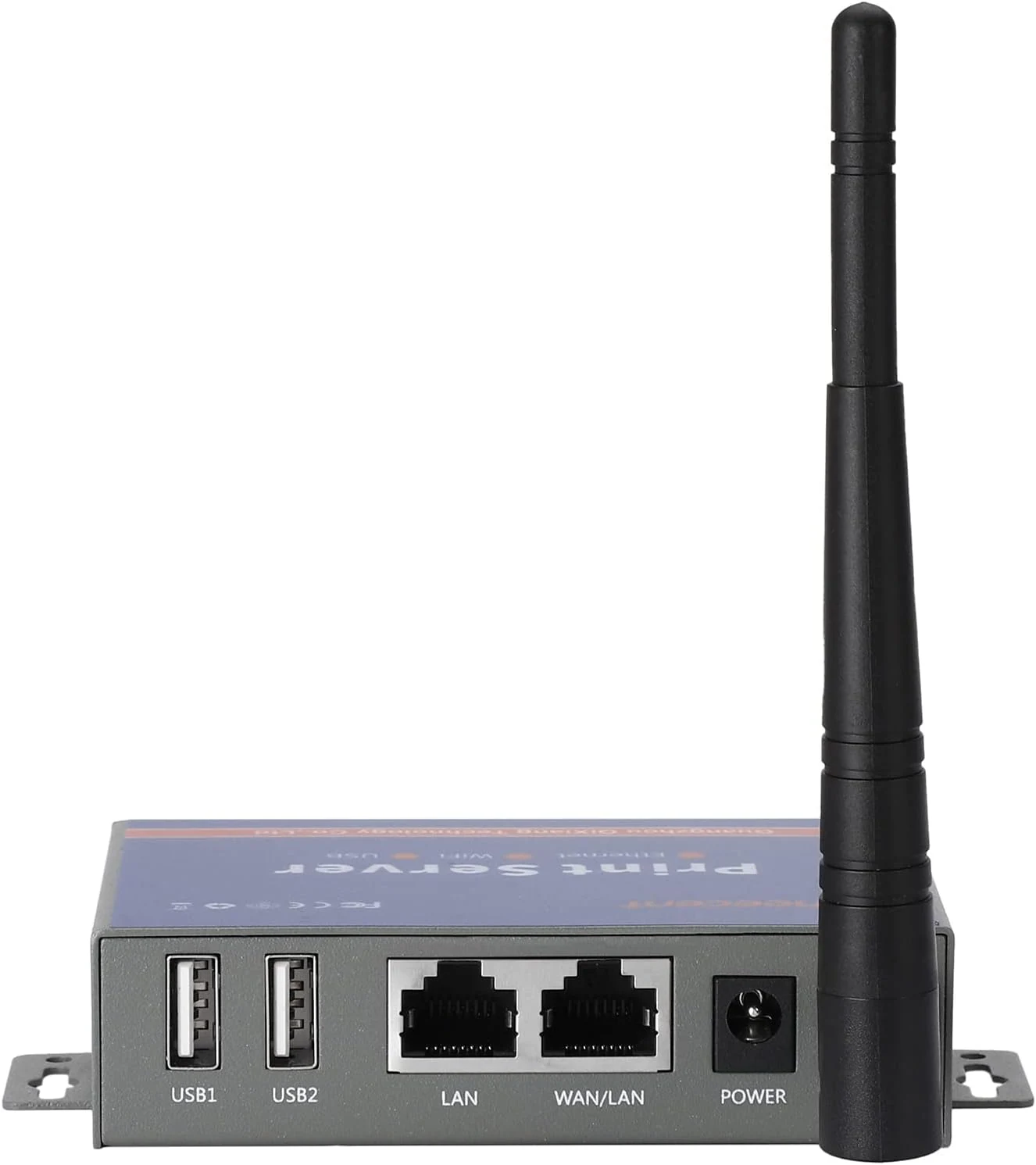 CHEECENT CR202 wireless print server for USB printers (2-port, Wi‑Fi or Ethernet)