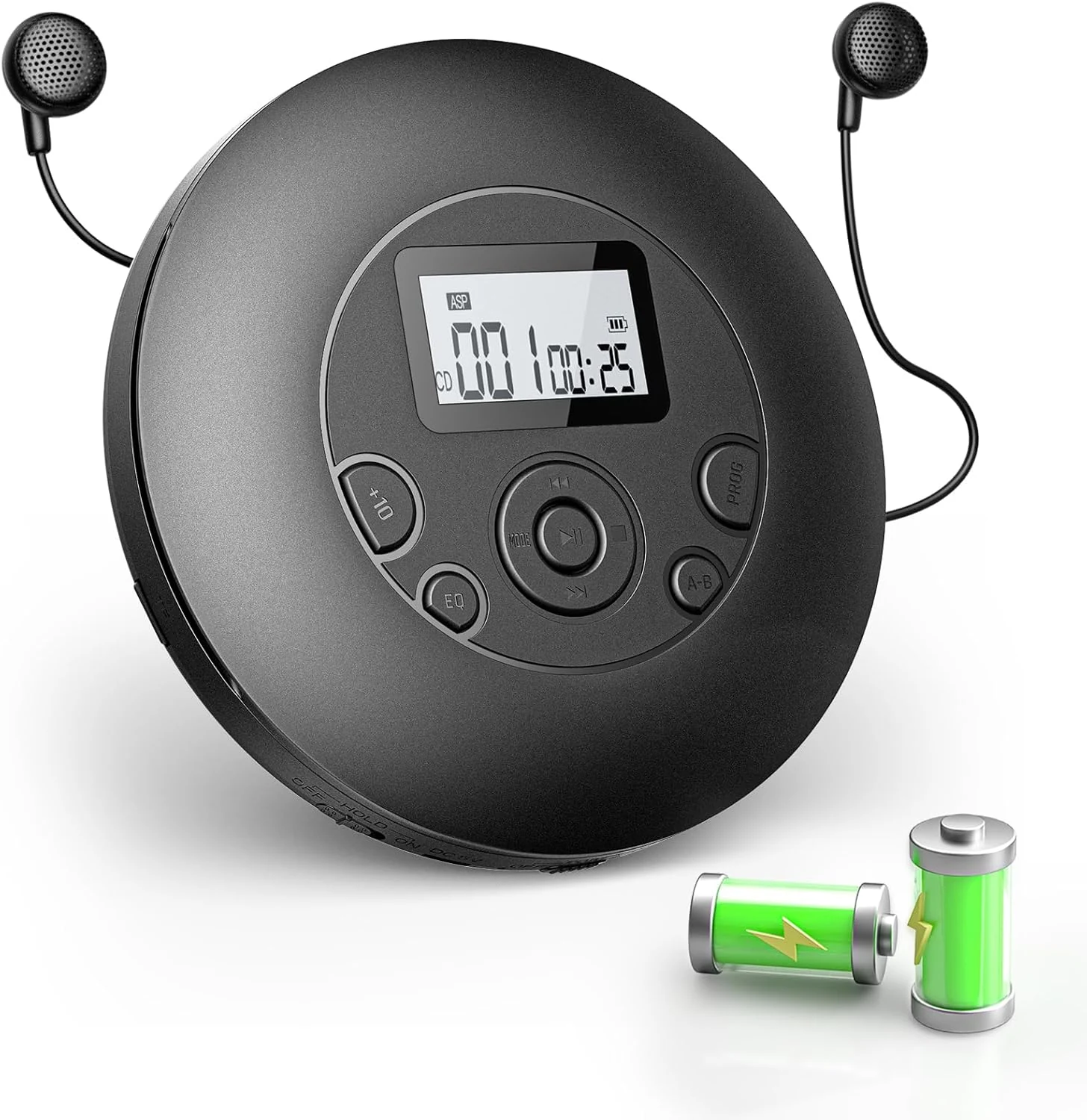 Arafuna portable CD player for home & car (rechargeable, anti-skip, AUX, TF card)