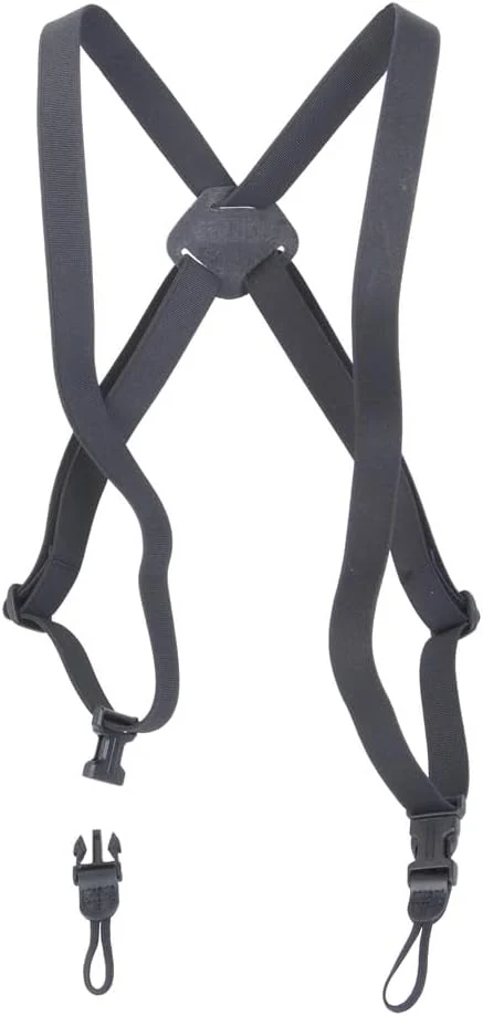 OP/TECH USA Bino/Cam Harness with Quick Release – Dual Camera Shoulder Strap – DSLR Camera Strap – Binocular Harness for Hiking – Elastic,Black - Made in USA