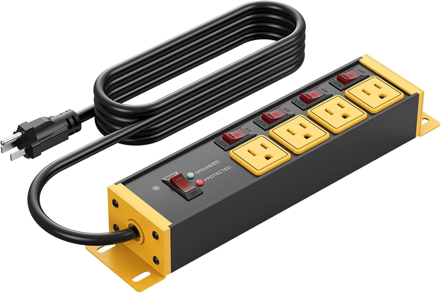 CCCEI Heavy Duty Surge Protector Power Strip 20 Amp Individual Switches (6FT 12 Gauge)