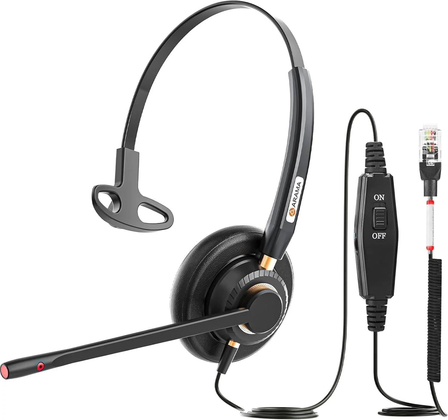 Arama Phone Headset for Cisco Landline, Noise Canceling Microphone Mute Switch