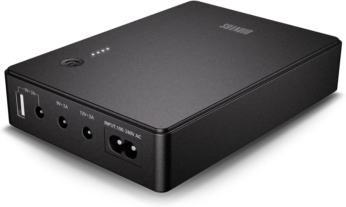 Shanqiu Mini UPS Battery Backup Uninterruptible Power Supply for Router, Modem, Security Camera (37Wh)