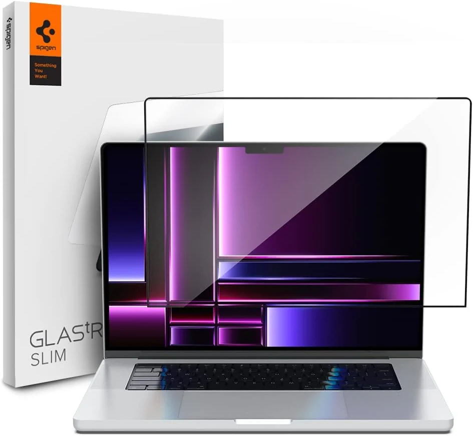 Spigen Tempered Glass Screen Protector [GlasTR Slim] Designed for MacBook Pro 16 inch