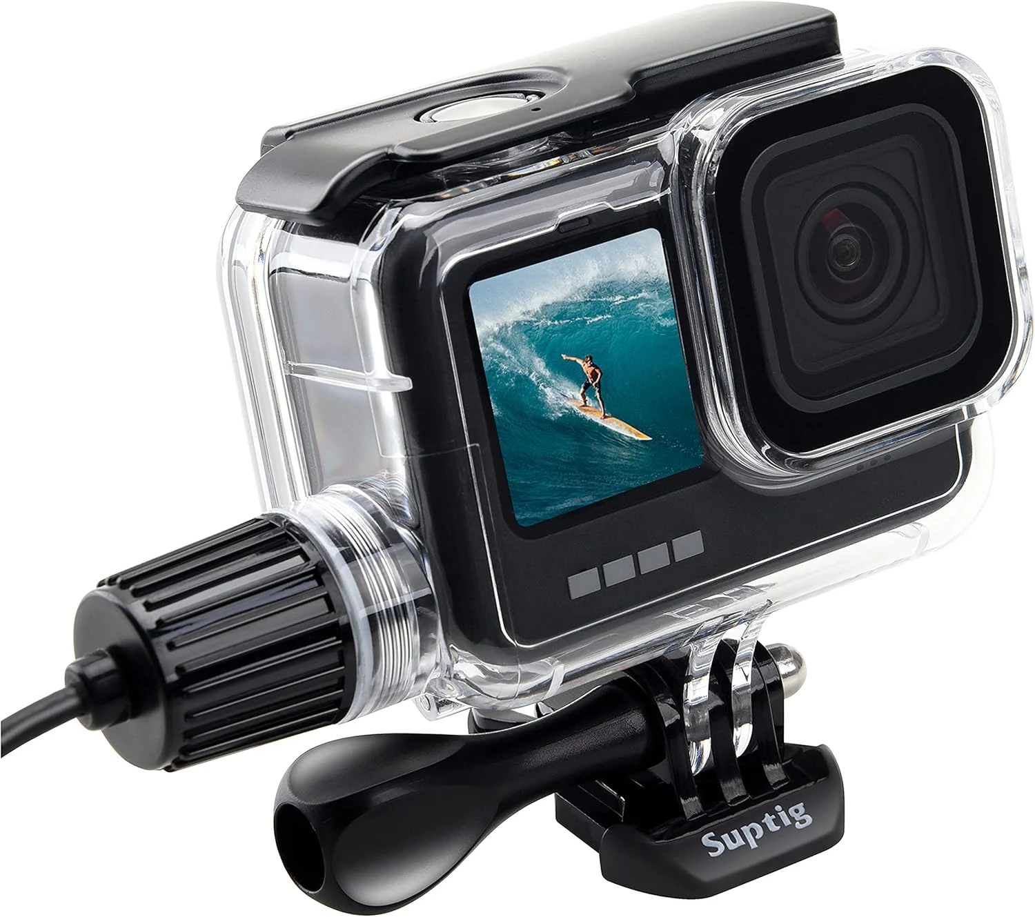 Suptig Waterproof Case, Underwater Case, Diving Case Protective Compatible for Gopro Hero 13, 12, 11, 10, 9 Black