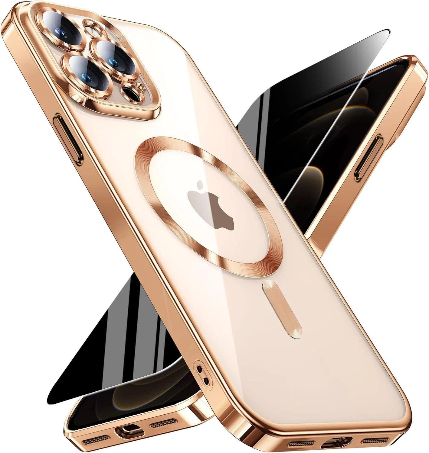 Magnetic for iPhone 12 Pro Max Case with Privacy Screen Protector & Full Camera Cover