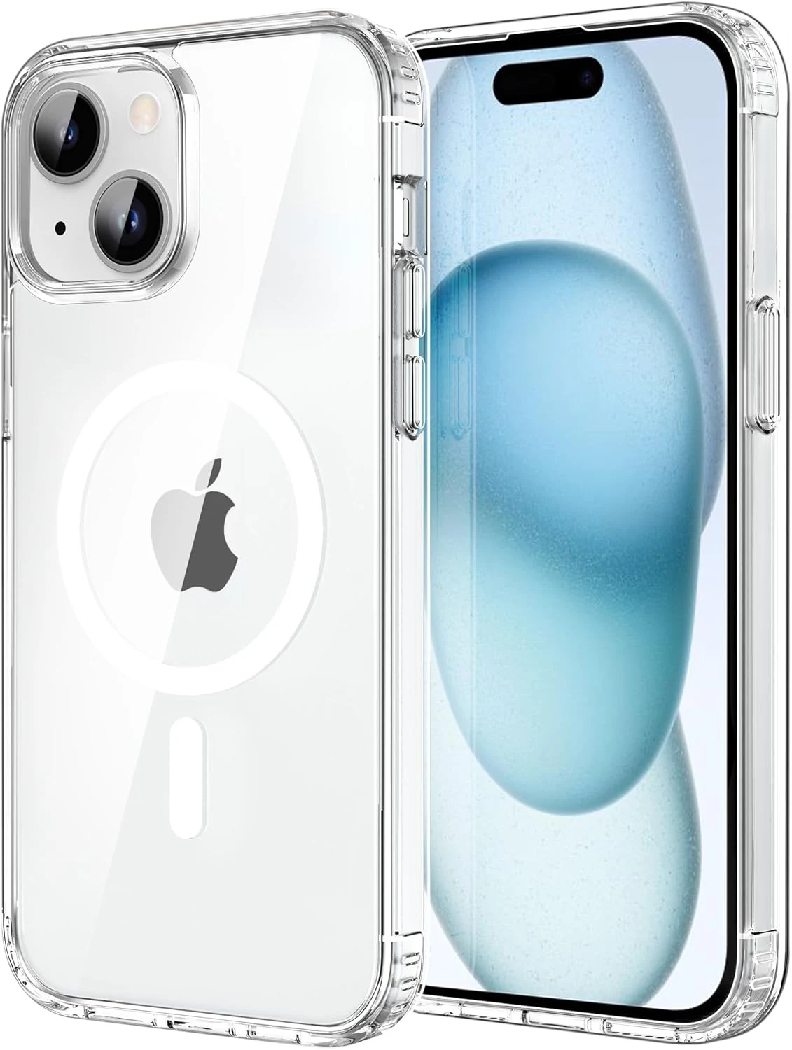 CACOE Magnetic Case for iPhone 15 6.1 inch-Compatible with MagSafe & Magnetic Car Phone Mount (Clear)