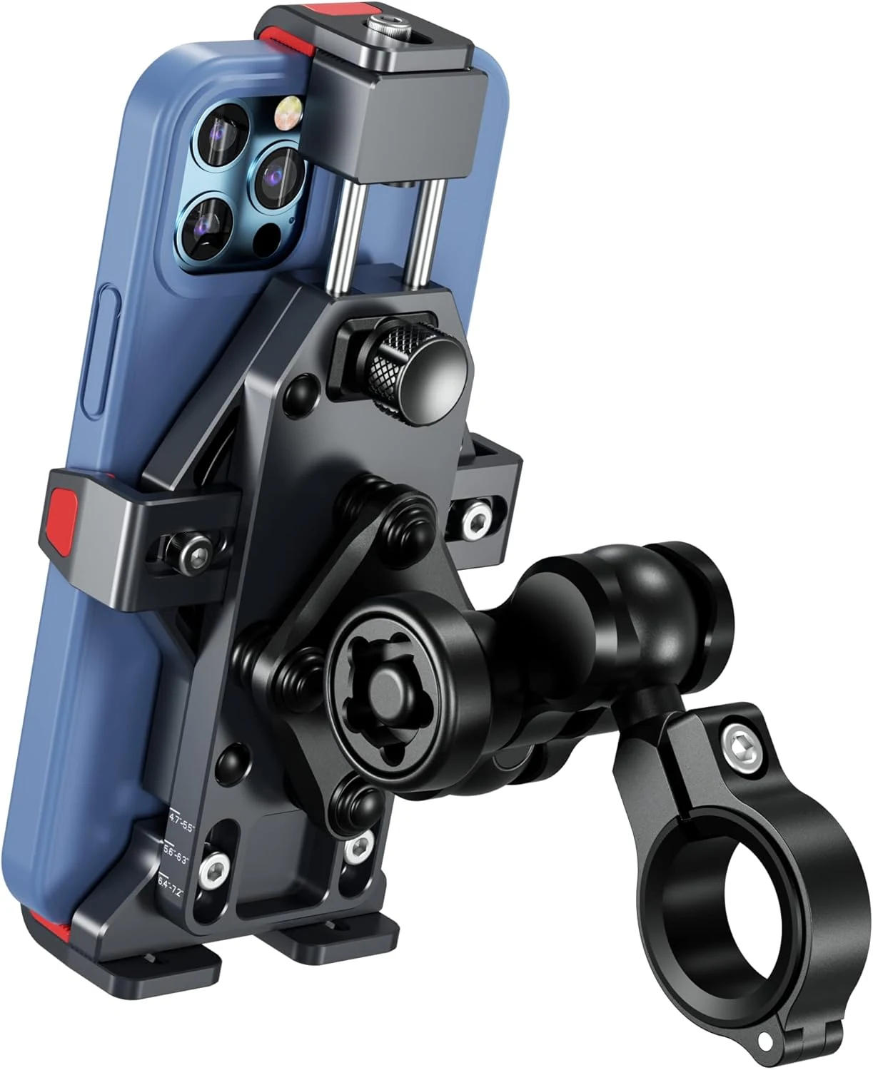 BRCOVAN Anti-Theft Aluminum Alloy Motorcycle Phone Mount with Vibration Dampener
